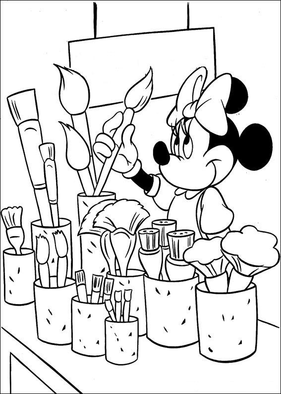 Plansa de colorat cu Minnie Mouse 20 13
